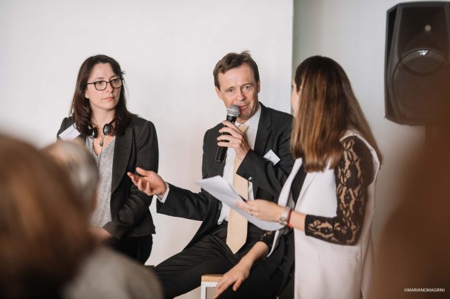 Verónica Robert – UNSAM (Universidad Nacional de San Martin), Christoph Ernst (Oficina Internacional de Trabajo /OIT), Elena Kalbermatten (AHK)